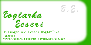 boglarka ecseri business card